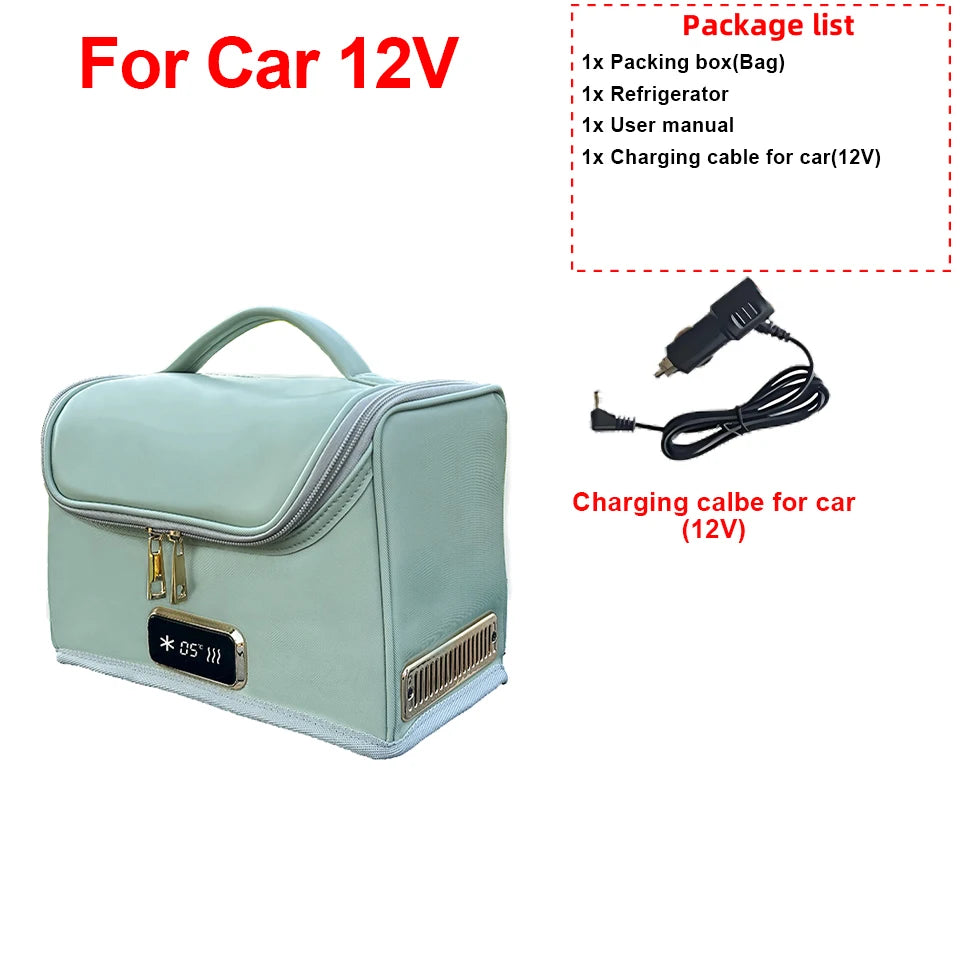 12V/220V Mini Car Refrigerator Portable Cooler Warmer Soft Bag for Travel Home Use