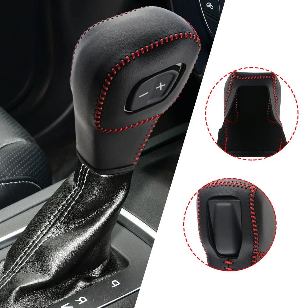 Premium Leather Gear Shift Knob Cover for Ford Everest & Ranger 2020-2022 LHD – Durable Car Accessories