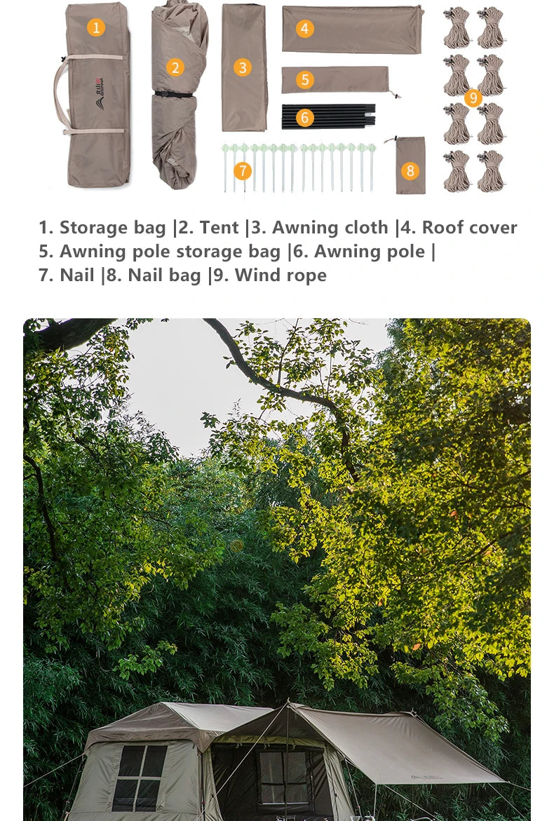 BISINNA One-Touch Automatic Ridge Tent with Titanium Glue – 3-4 Person Outdoor Family Camping TentOutdoor & Camping Gear