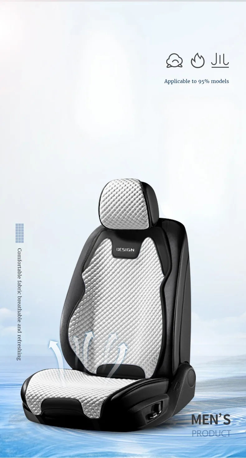 Ice Silk Car Seat Cushion – Breathable, Universal Fit, All-Season Comfort & Durability for Front Seats