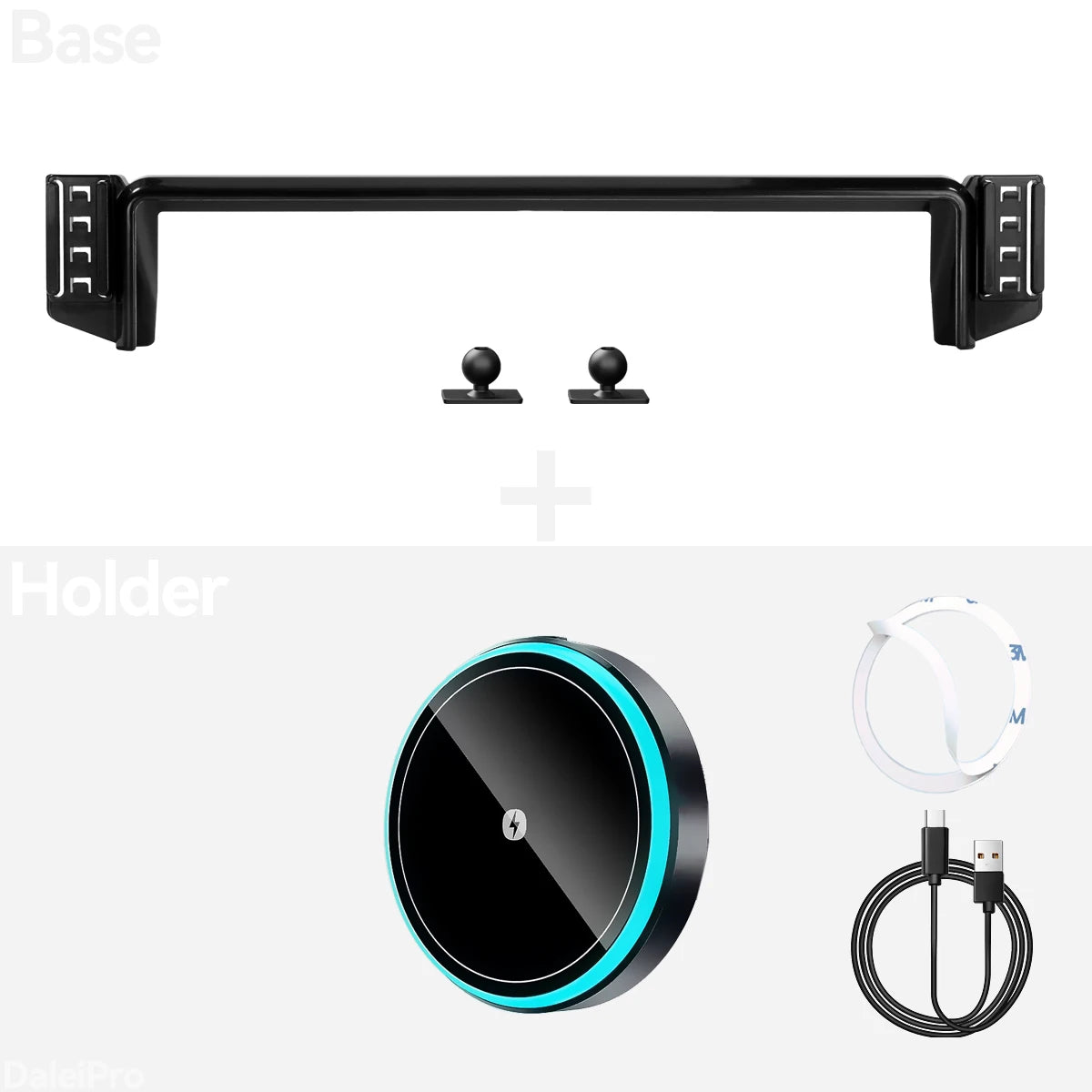 Elevate Your Driving Experience with the 2-in-1 Qi Wireless Charger Phone Mount for Toyota Hilux 2026-2027 - Perfect for Dual Phone Holders!