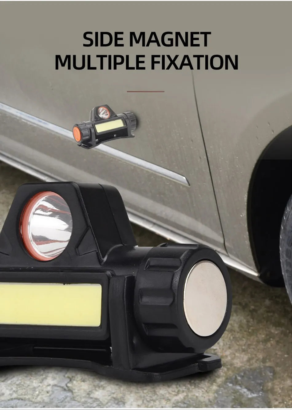 Super Bright Rechargeable COB LED Headlamp – Magnetic USB, Waterproof, Long Battery Life for Camping, Hiking & Fishing