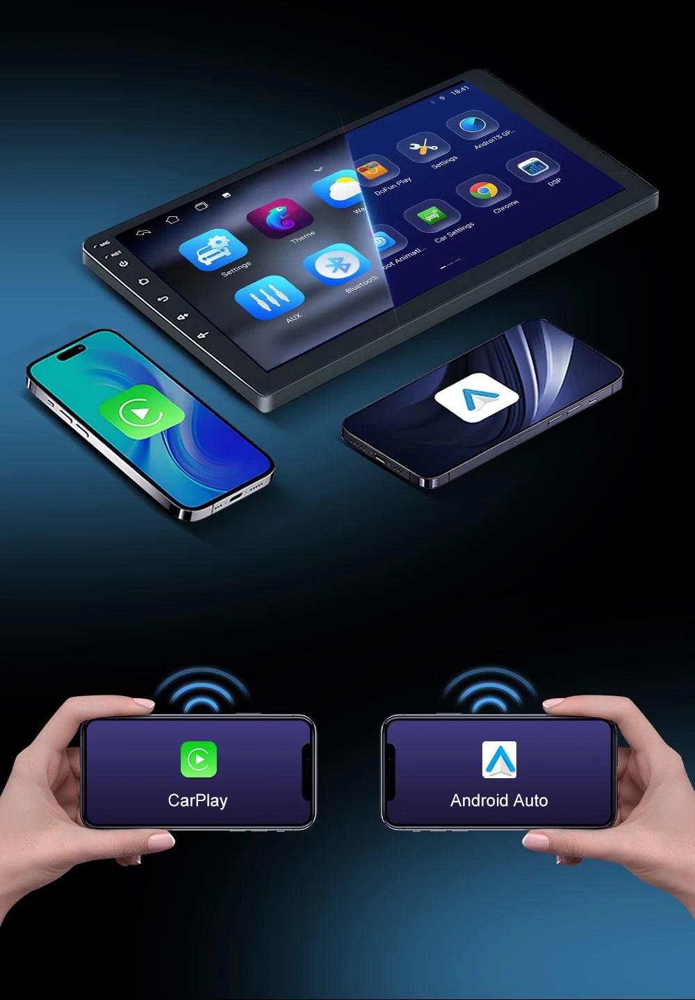 3-in-1 Wireless CarPlay & Android Auto Adapter – Plug & Play, Converts Wired to Wireless for 99% OEM Cars