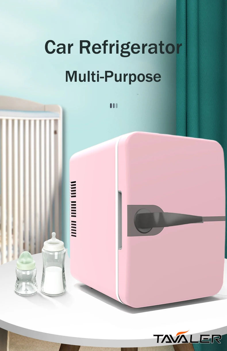 TAVALER 6L Mini Car Refrigerator USB Cooler & Warmer Portable Skin Care Fridge Home Use