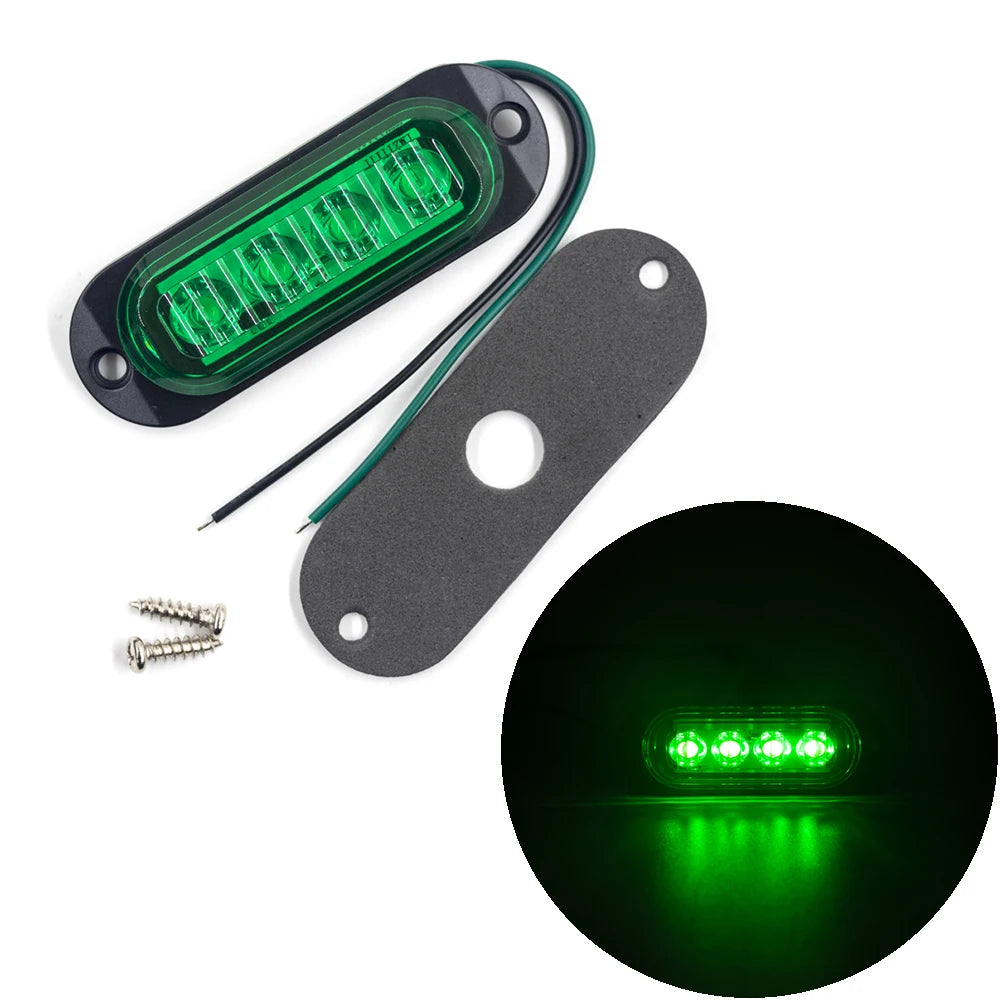 12V 24V LED Side Marker Lights Truck Trailer Van Pickup Boat Clearance Lamp Waterproof