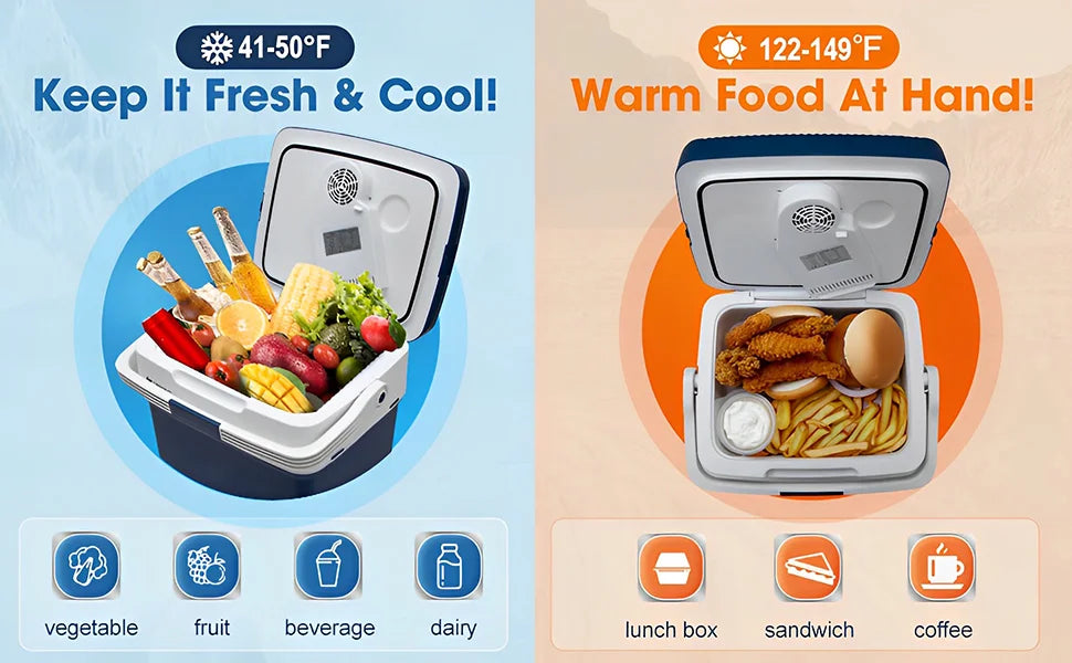 25L Car Refrigerator Cooler Warmer 12V 220V Mini Fridge for Truck RV Camping Travel