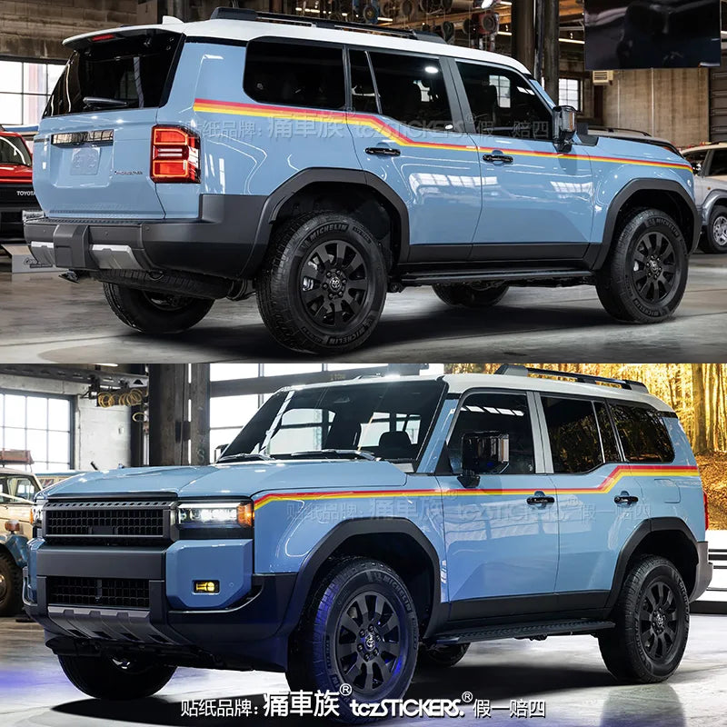 Stylish Car Body Decal Kit for Toyota Land Cruiser Prado LC250 2024 β Sporty Exterior Customization Vinyl Sticker Film Accessories