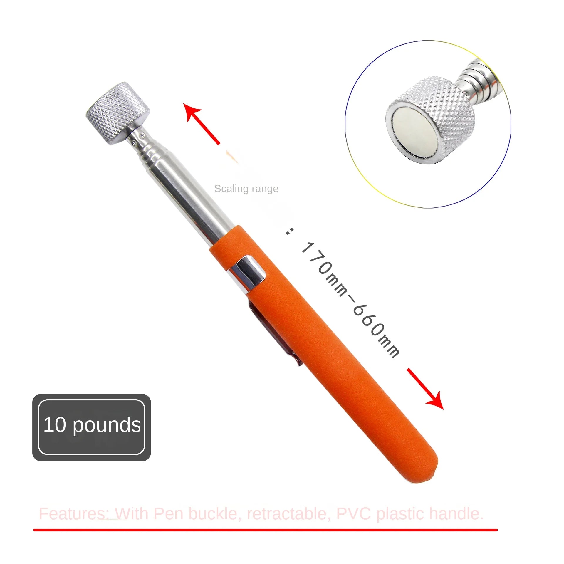 Telescopic Magnetic Pickup Tool – Adjustable Magnet Pen for Nuts, Bolts & Screws