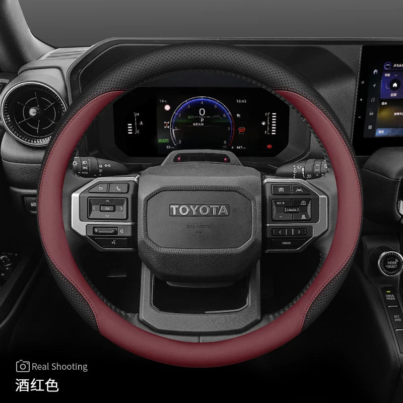 Leather Steering Wheel Cover for Toyota Land Cruiser Prado 90 120 150 LC250