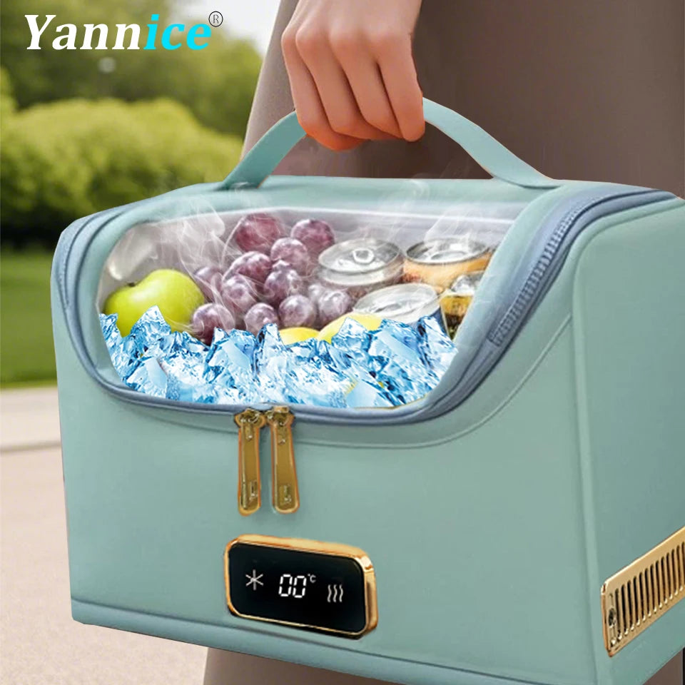 12V/220V Mini Car Refrigerator Portable Cooler Warmer Soft Bag for Travel Home Use