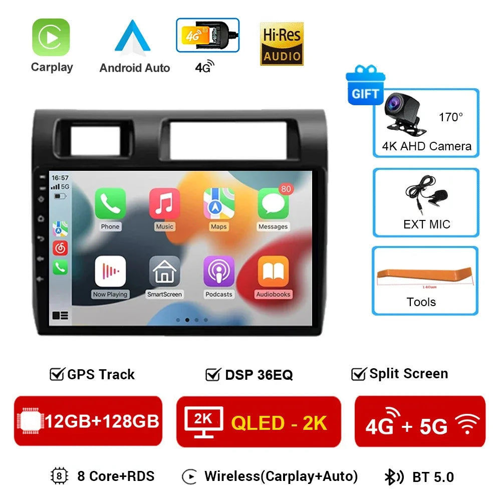 9" Android 13 Car Stereo for Toyota Land Cruiser LC70/LC79 (2007–2020) | Wireless CarPlay, Multimedia Player, DVD, Bluetooth, GPS NavigationCar & Automotive Accessories