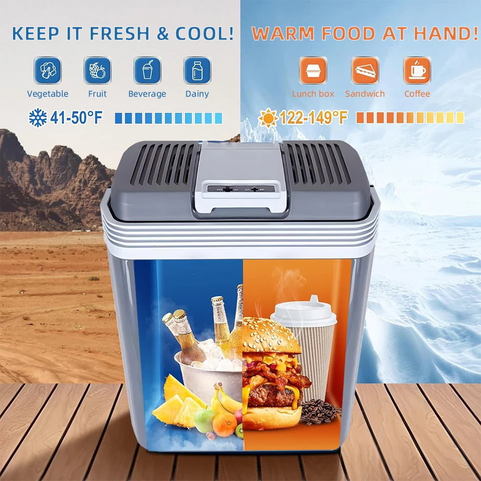25L Car Refrigerator Cooler Warmer 12V 220V Mini Fridge for Truck RV Camping Travel
