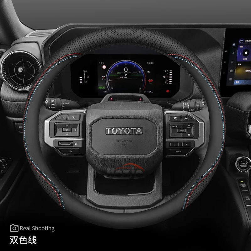 Leather Steering Wheel Cover for Toyota Land Cruiser Prado 90 120 150 LC250