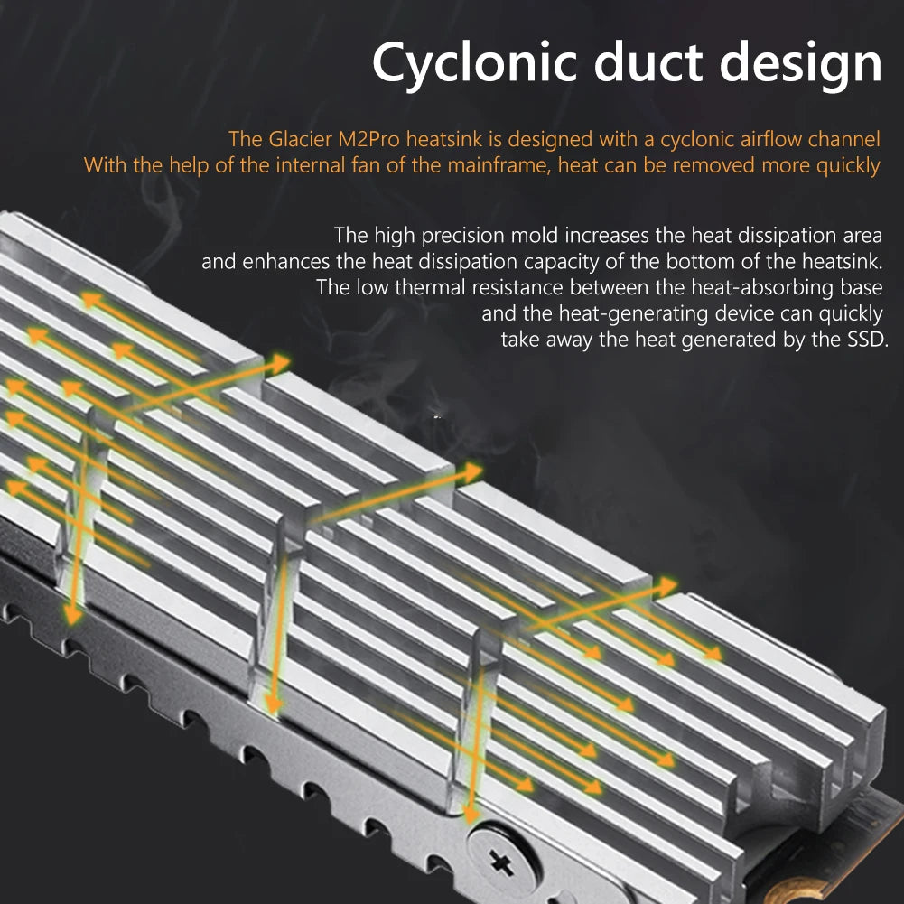 M.2 NVMe 2280 SSD Heatsink Cooler – Aluminum Alloy Heat Sink with Hollow Design & Thermal Silicone Pad for M.2 NGFF SSDsElectronics