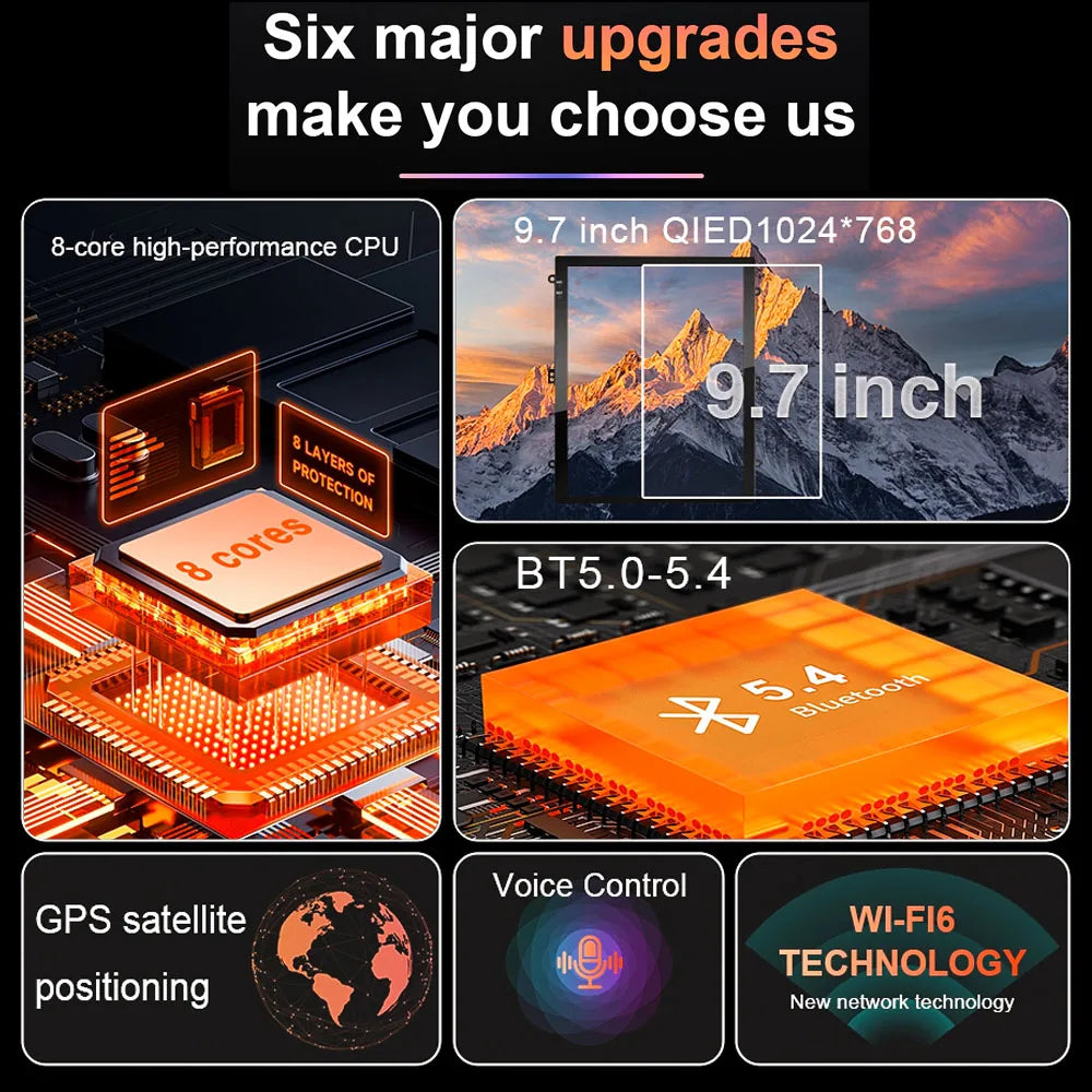 9.7" QLED Touchscreen Android 14 Car Stereo for Ford Ranger 2012-2015 | CarPlay, GPS Navigation, WiFi, Auto Radio Video Player