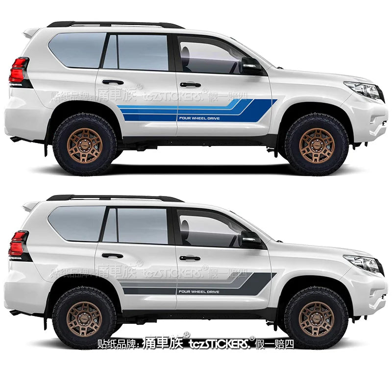 Premium Body Decal Stickers for Toyota Land Cruiser Prado LC150 β Sporty Exterior Customization & Personalized Car Styling Accessories