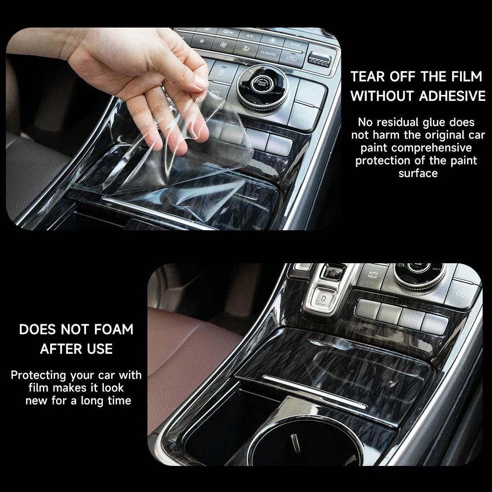 For Ford Ranger 2025 2024 2023 Interior Accessories TPU Film – Transparent Gear Shift Panel GPS Navigation Center Console PPF Protection Sticker