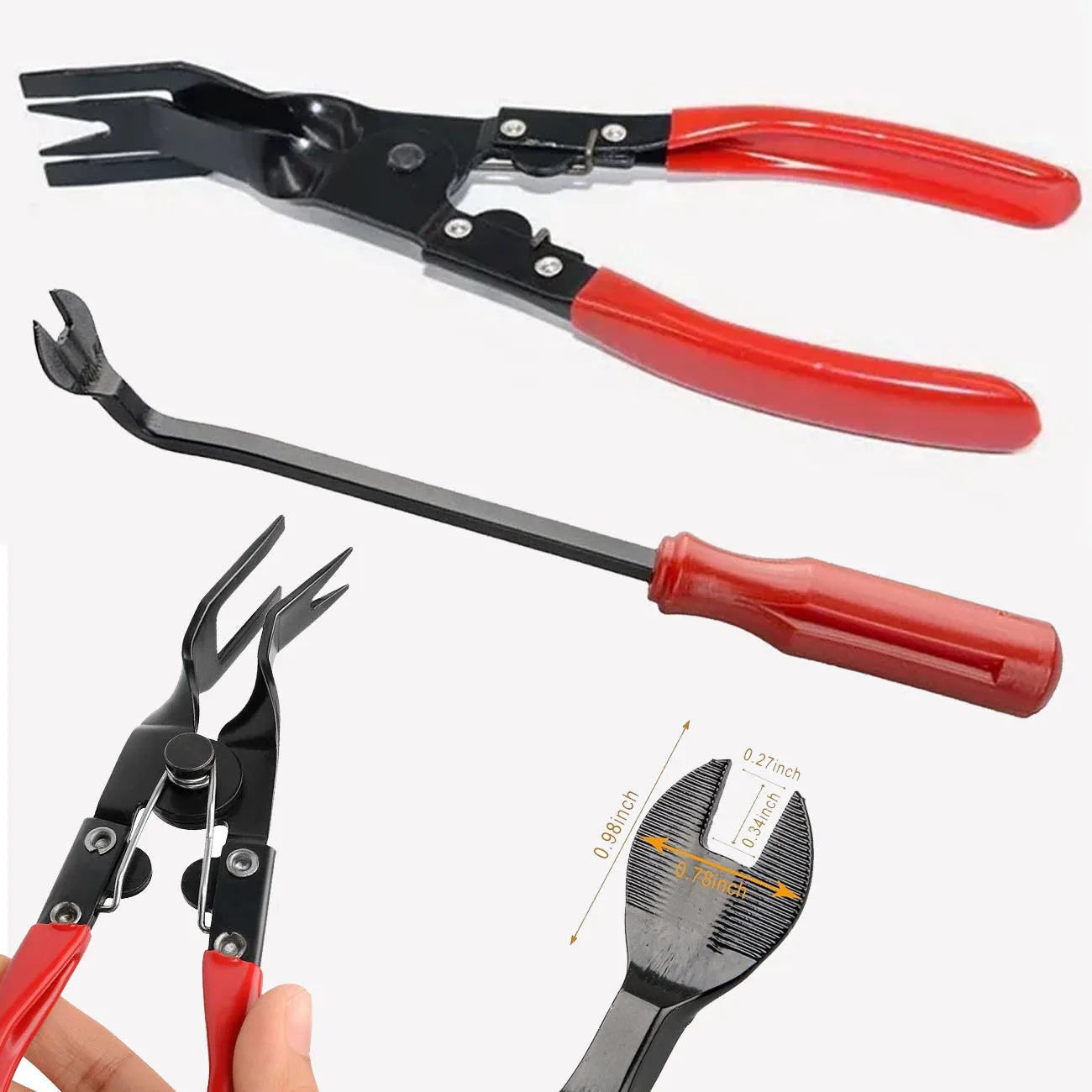 Car Trim Removal Tool Kit – Auto Panel & Fastener Clip Pliers Set for Door, Dash, Upholstery & Push Pins | Automotive Pry & Repair Tool