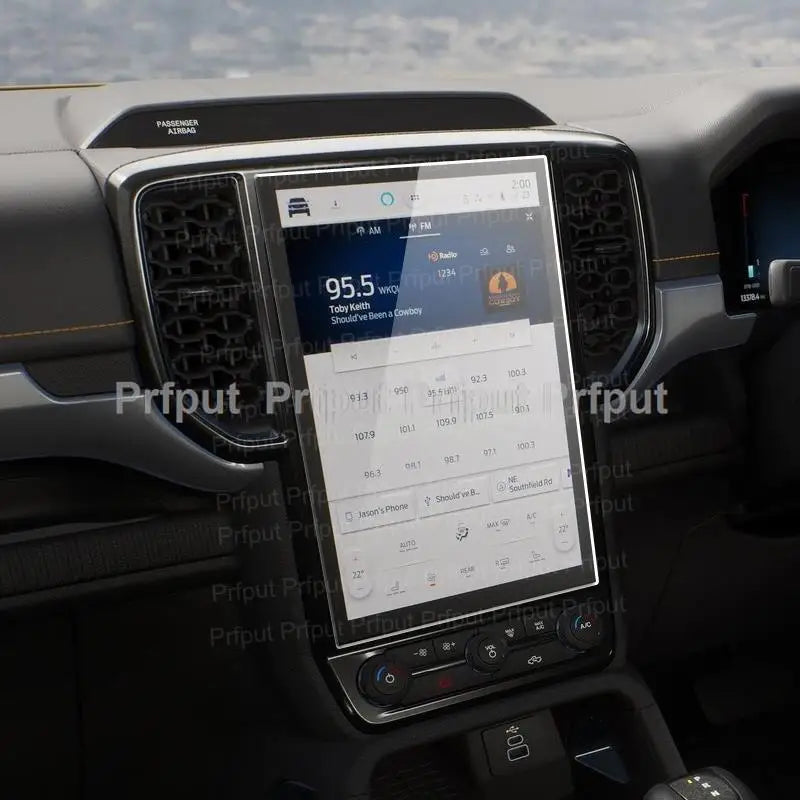 Premium Tempered Glass Screen Protector for Ford Ranger Wildtrak & Raptor 2022-2023 Infotainment GPS Navigation