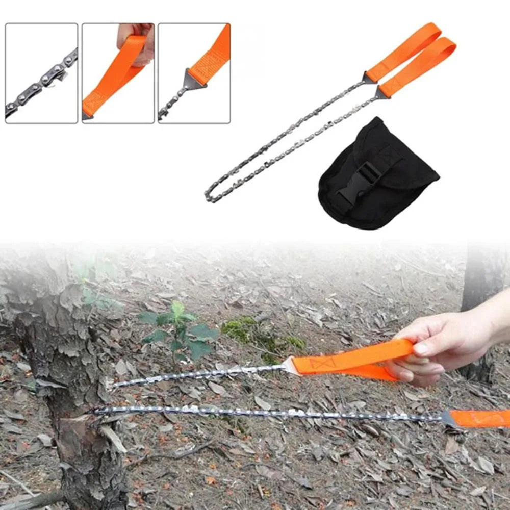 24" Portable Pocket Chain Saw – Sharp Teeth Handheld Survival & Camping Tool for Hunting & Tree CuttingOutdoor & Camping Gear