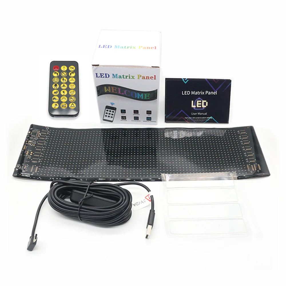 Multi-Panel Sync LED Eyes Display 96x16 | 23.4"x4.73" USB 5V Programmable Scrolling Text & Animation Sign