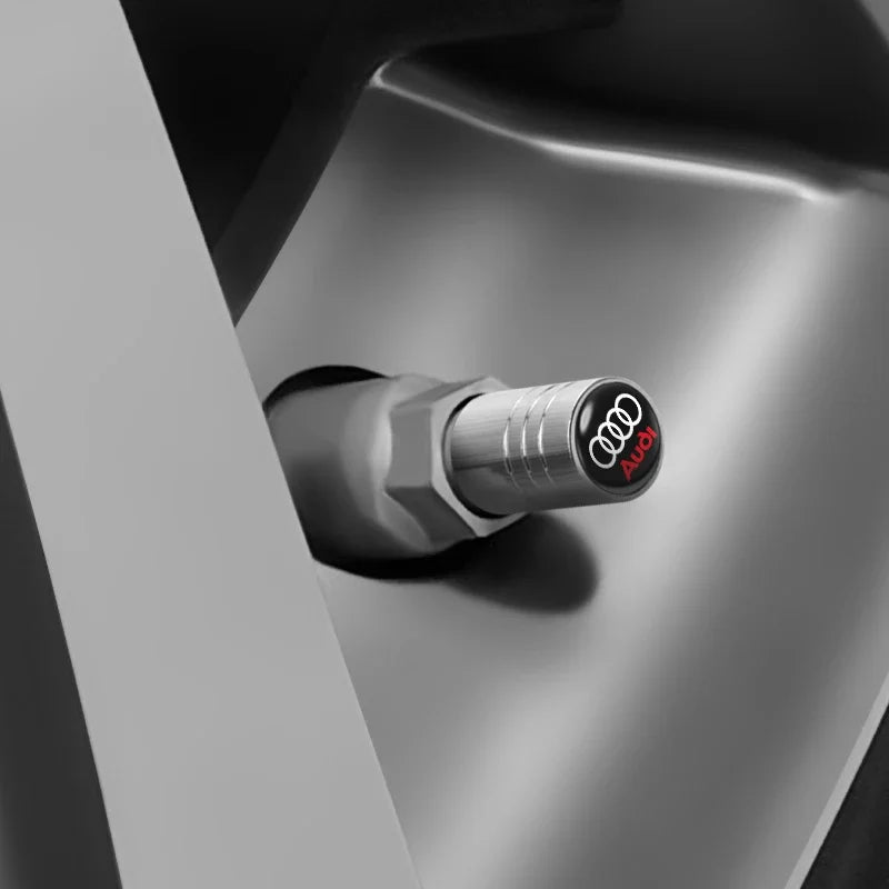 4Pcs Audi Tire Valve Stem Caps – Bolt-In Wheel Air Dust Covers for S-Line A1 A3 A4 A5 A6 A7 A8 Q3 Q5 Q7 TT RS Quattro Models