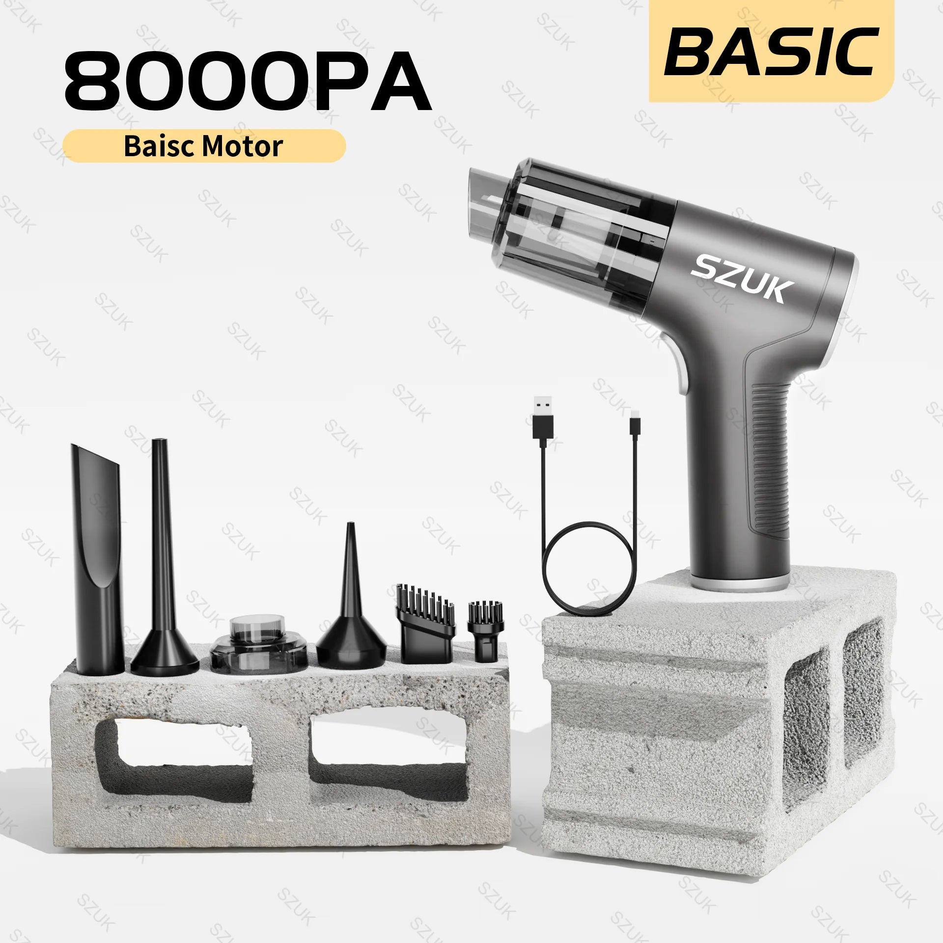 SZUK 98000PA Car Vacuum Cleaner Cordless Handheld Strong Suction Mini Portable Wireless