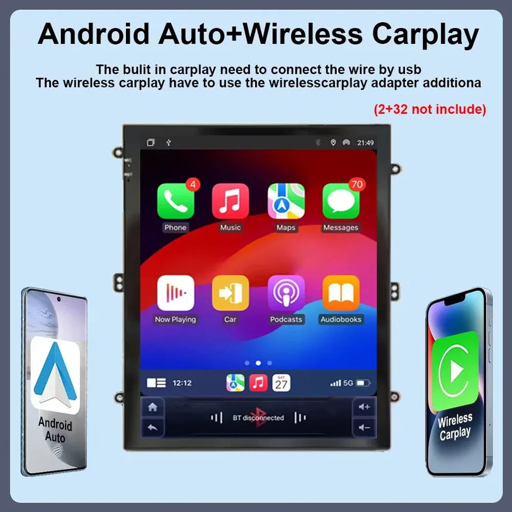 9.7" QLED Touchscreen Android 14 Car Stereo for Ford Ranger 2012-2015 | CarPlay, GPS Navigation, WiFi, Auto Radio Video Player