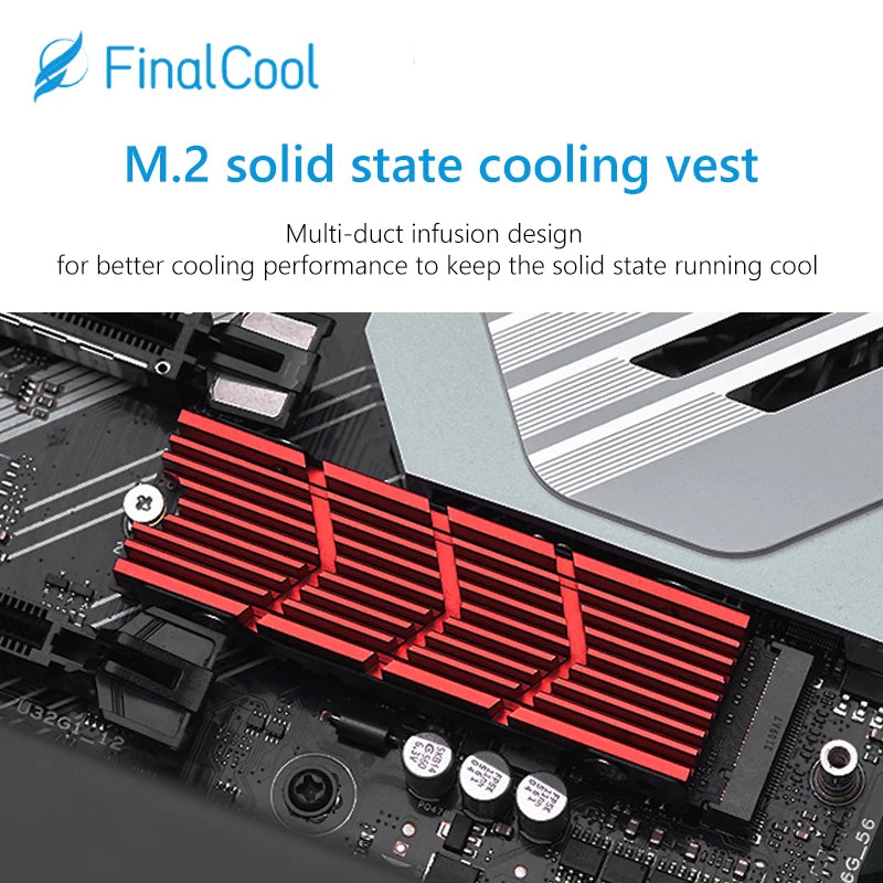 M.2 NVMe 2280 SSD Heatsink Cooler – Aluminum Alloy Heat Sink with Hollow Design & Thermal Silicone Pad for M.2 NGFF SSDsElectronics