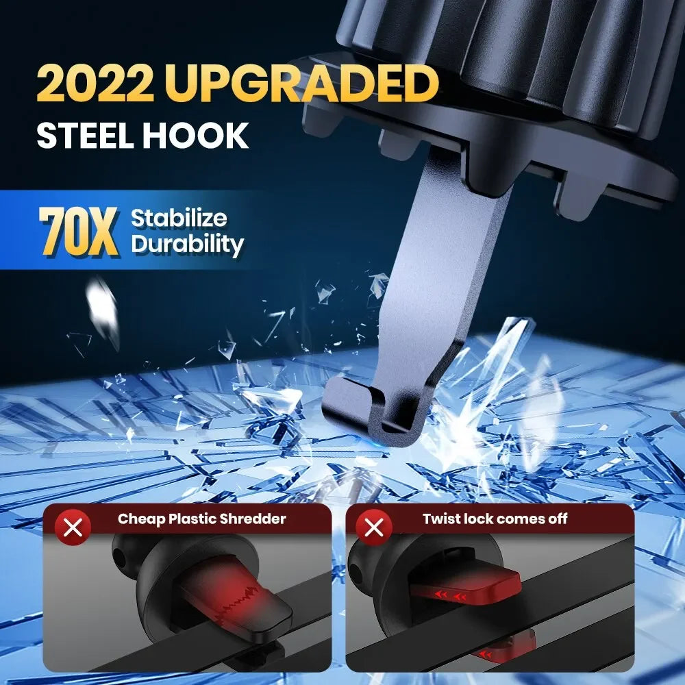 Metal Gravity Car Phone Holder Air Vent Mount with Auto-Lock Sleek Frosted Finish Universal Bracket for Vehicle