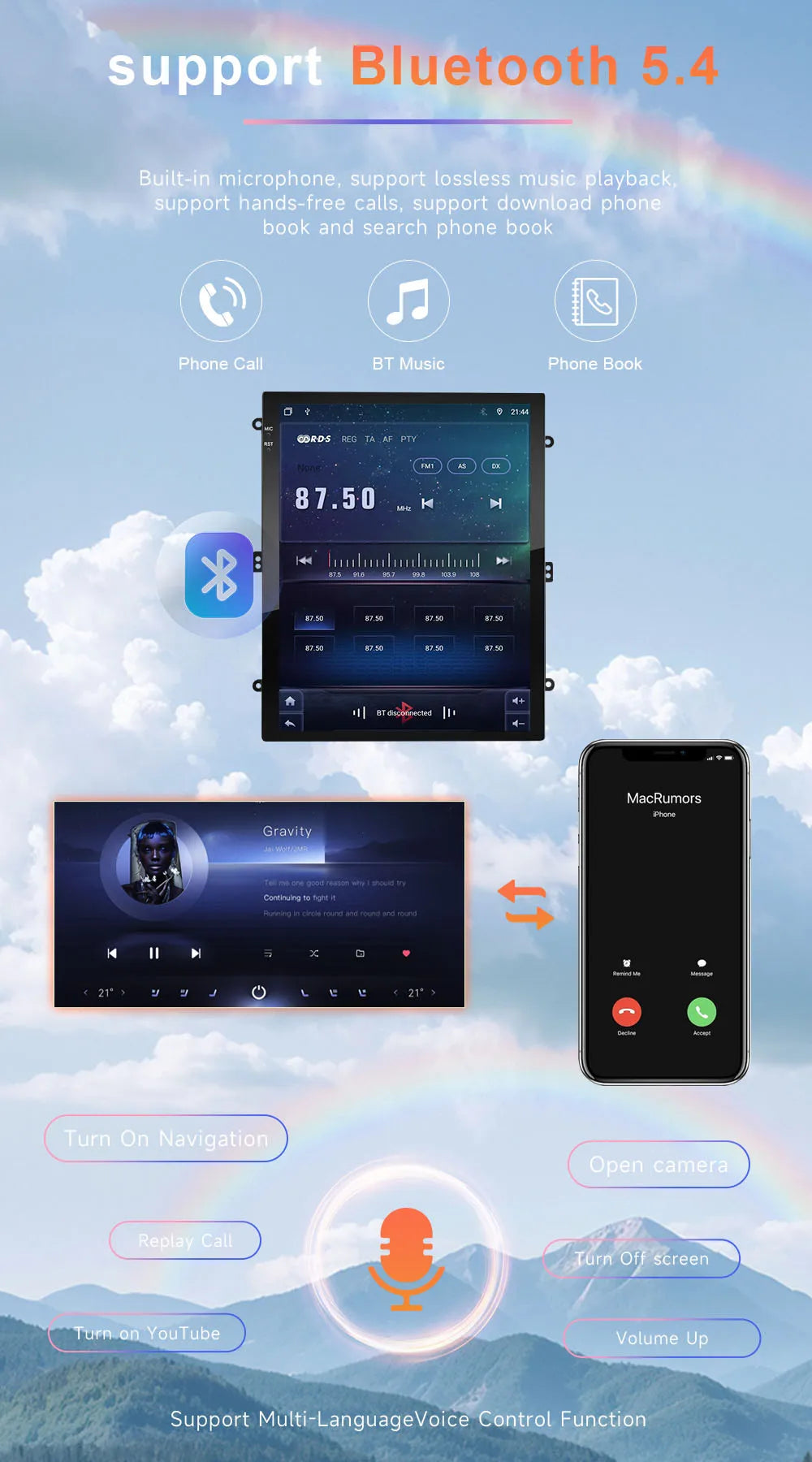 9.7" QLED Touchscreen Android 14 Car Stereo for Ford Ranger 2012-2015 | CarPlay, GPS Navigation, WiFi, Auto Radio Video Player