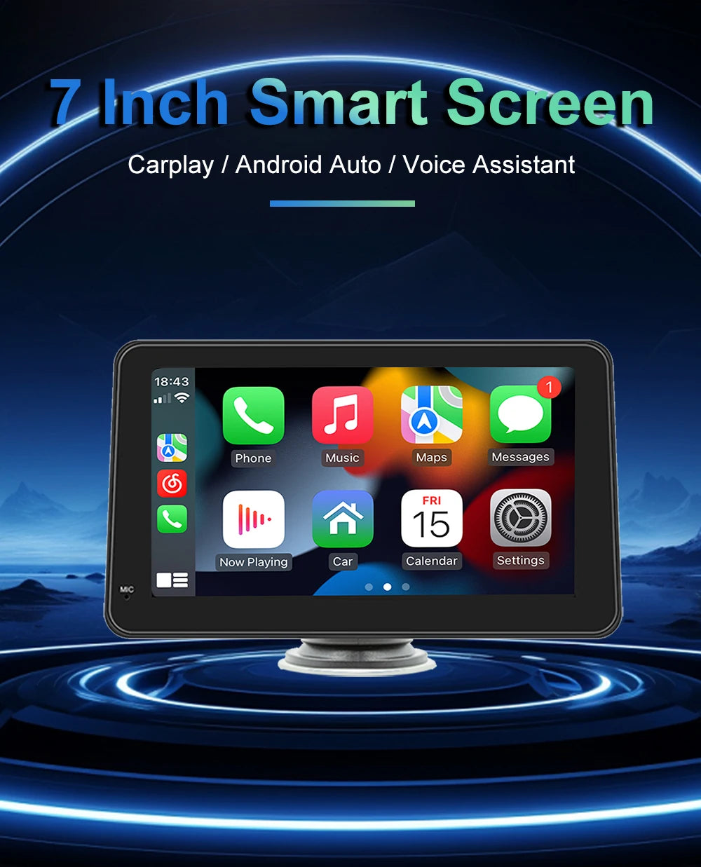 7" Touch Screen Car Stereo CarPlay Android Auto GPS Navi WiFi Radio MP5 Player