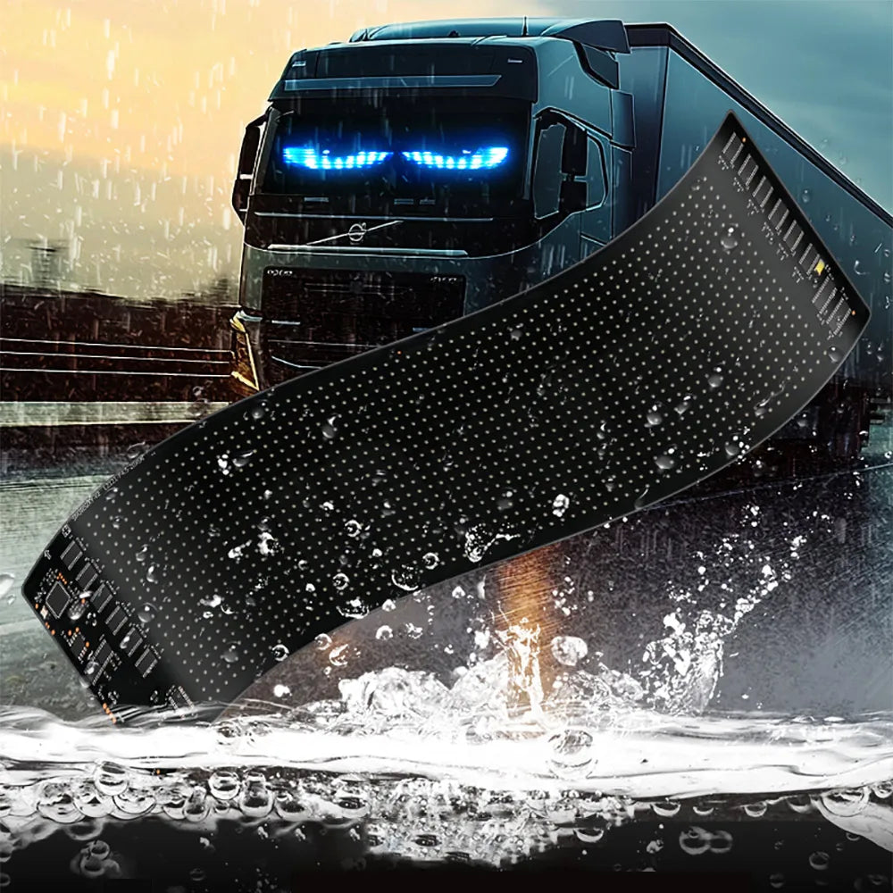 Multi-Panel Sync LED Eyes Display 96x16 | 23.4"x4.73" USB 5V Programmable Scrolling Text & Animation Sign