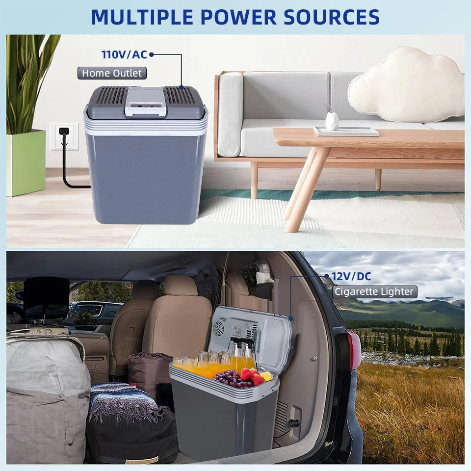 25L Car Refrigerator Cooler Warmer 12V 220V Mini Fridge for Truck RV Camping Travel