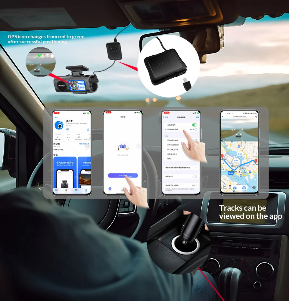 4K UHD Dash Cam Car DVR Camera WiFi GPS Night Vision Video Recorder 24H Parking