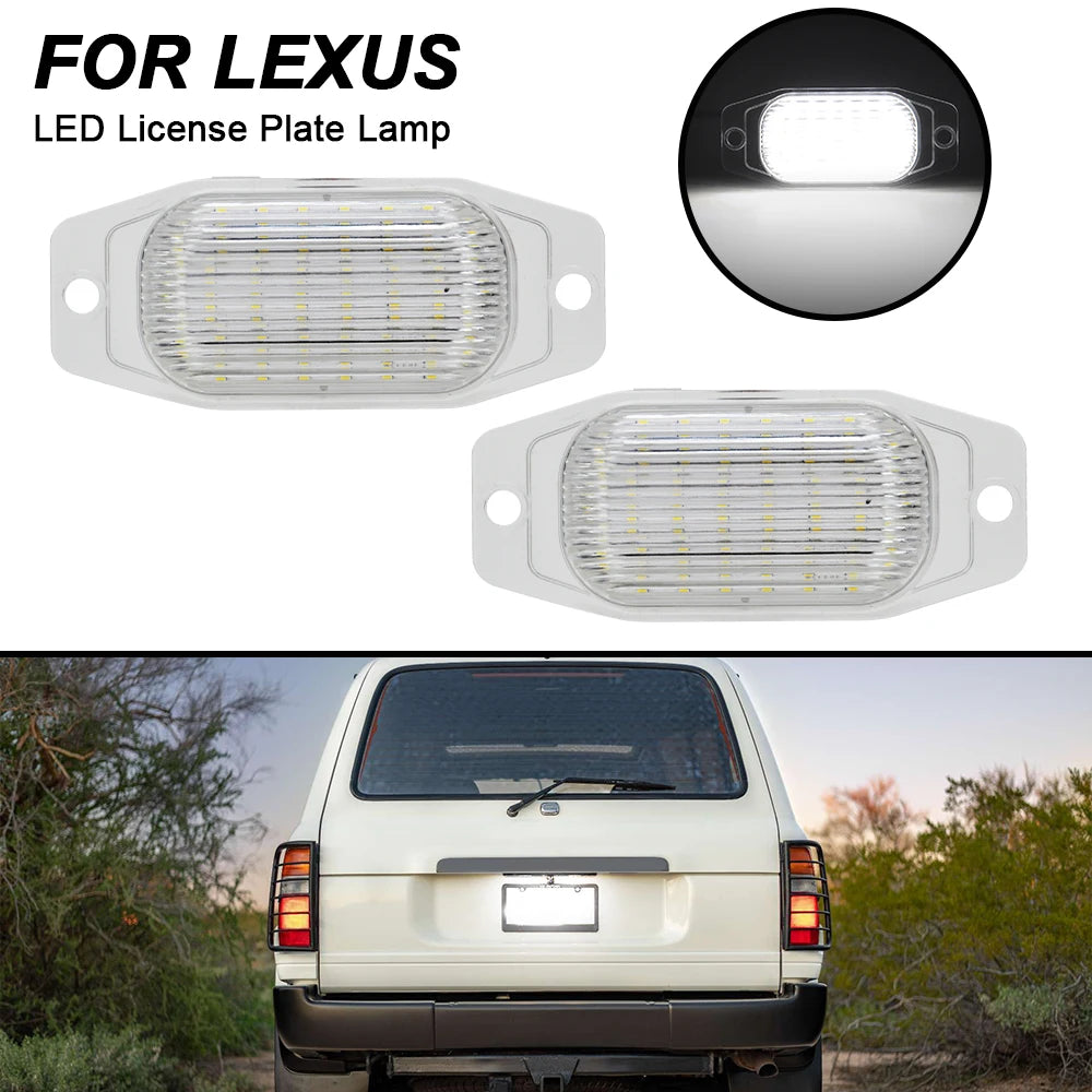 2PCS LED License Plate Lights for Toyota Land Cruiser FJ80 FJ Cruiser (XJ10, GSJ15) & Lexus LX450 1996β1998 β Super Bright Number Plate LampsCar & Automotive Accessories
