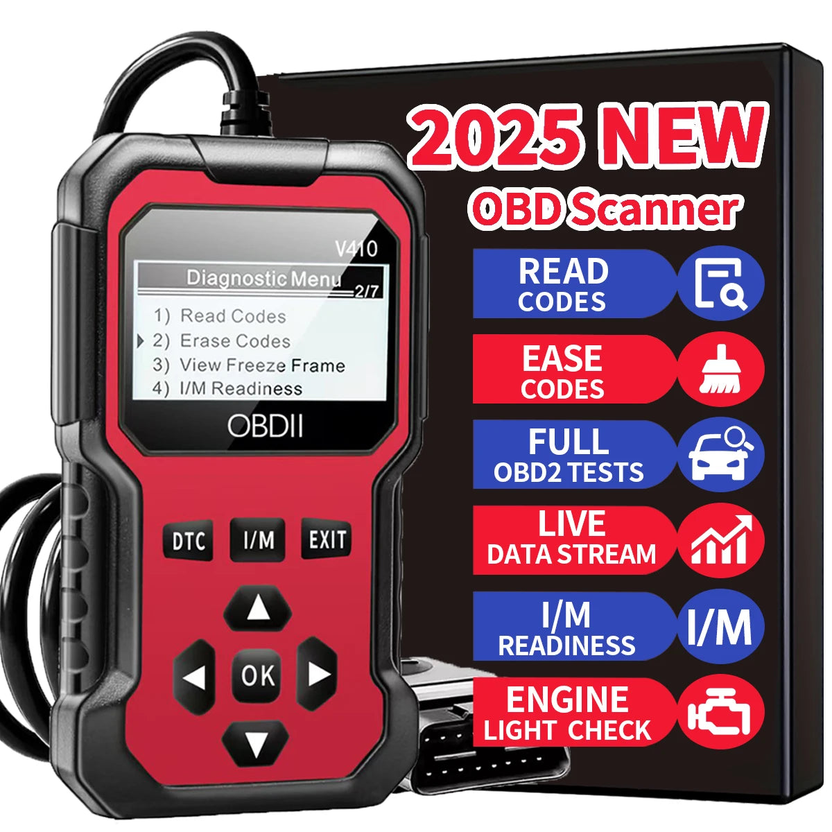 OBD2 Car Code Reader & Engine Diagnostic Scanner β Compatible with All OBDII Vehicles 1996+
