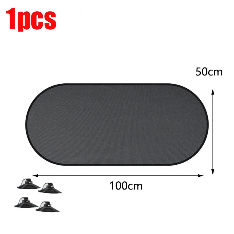 Car Window Sunshade UV Protection Mesh Cover Front Rear Side Curtain Black 1-5PCS