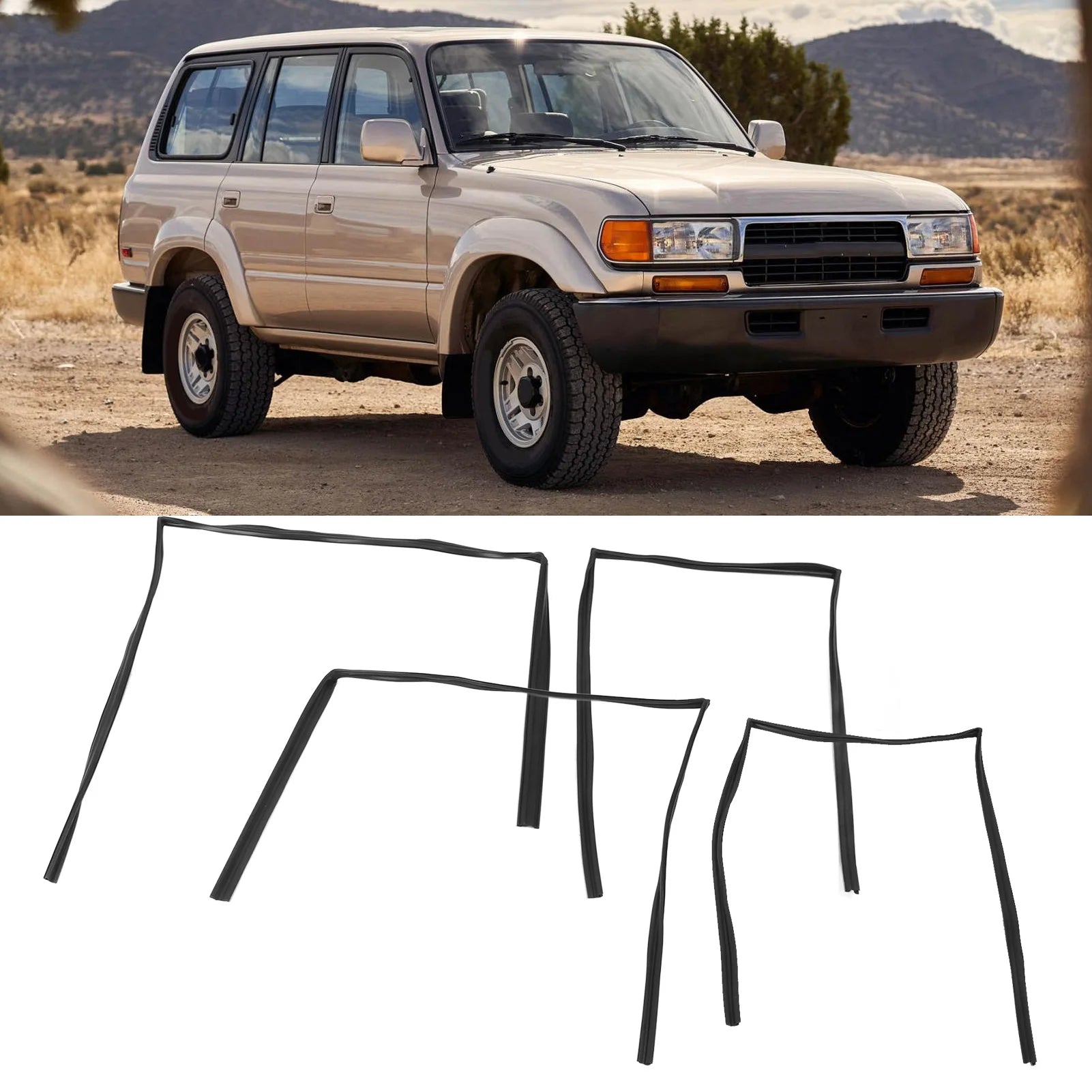 Door Belt Moulding Weatherstrip Rubber Seal | Fits Toyota Land Cruiser FJ80 FZJ80 | Leak-Proof, Flexible Replacement (68151-60010)