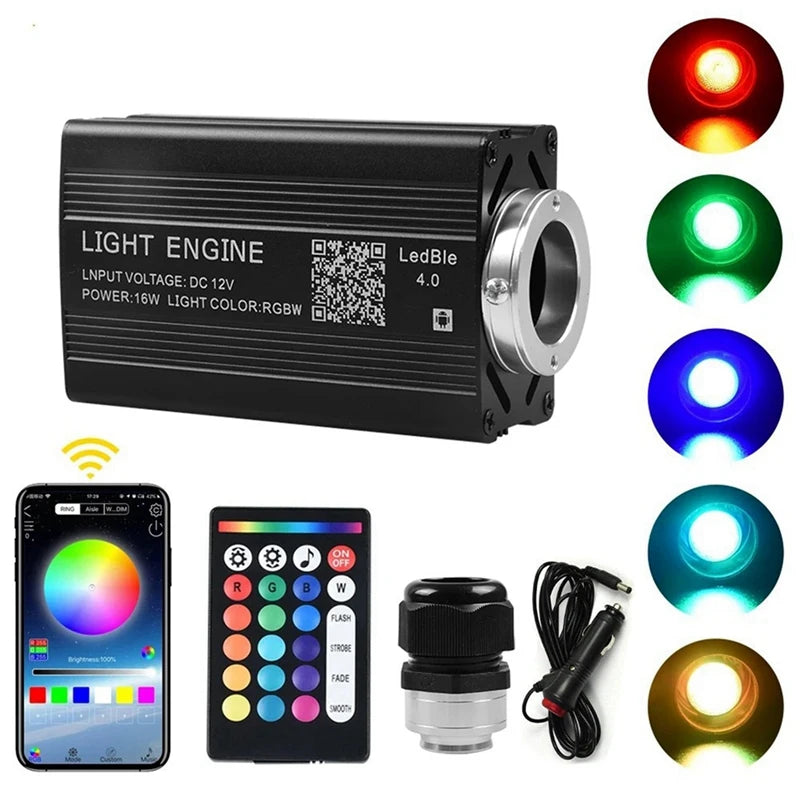 1000PCS Fiber Optic Star Ceiling Light Kit – Car/Home Roof Headliner Galaxy Lights with Remote & APP Control