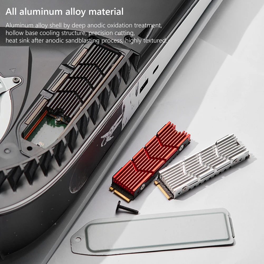 M.2 NVMe 2280 SSD Heatsink Cooler – Aluminum Alloy Heat Sink with Hollow Design & Thermal Silicone Pad for M.2 NGFF SSDsElectronics
