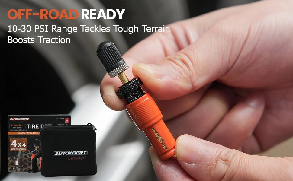 4PCS Adjustable Tyre Deflators 10-30 PSI Air Down Tool 4WD 4x4 Offroad Accessories