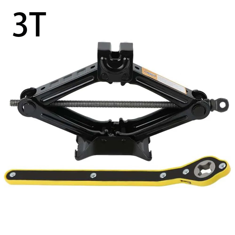 2T 3T Car Scissor Jack Lift Repair Tool Tire Replacement Kit w/ Wrench for SUV Sedan
