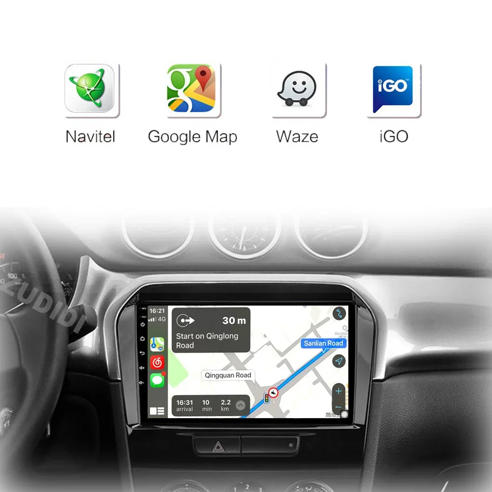 Android 16" Car Radio Multimedia GPS Navigation Player for Suzuki Vitara 2015–2020 | WiFi, Bluetooth, CarPlay, Touchscreen Autoradio