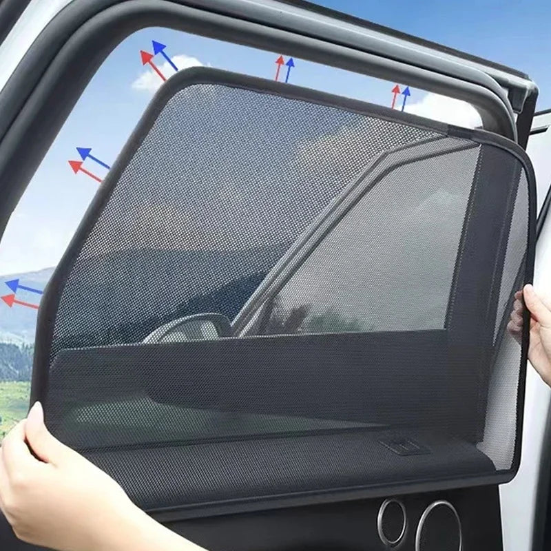 Car Window Sunshade UV Protection Mesh Cover Front Rear Side Curtain Black 1-5PCS