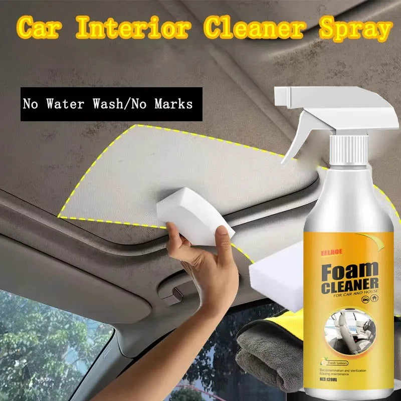 Car Upholstery Cleaner Powerful Degreaser Waterless Interior Seat Fabric Wash Spray