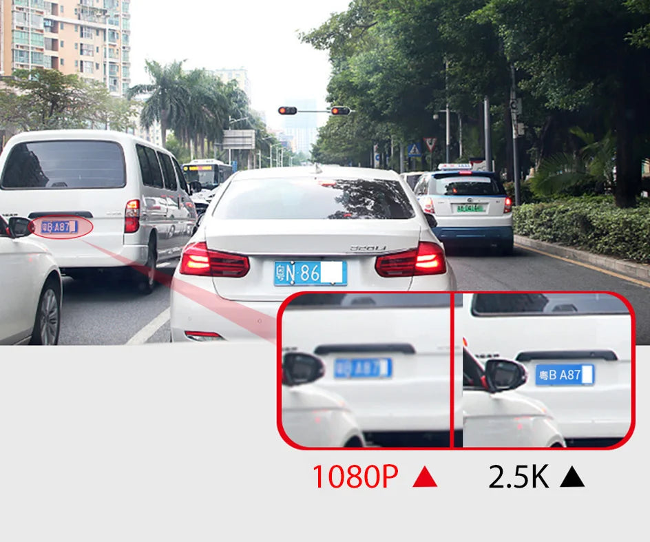 E-ACE 2K Car DVR Dash Cam Mirror WiFi GPS Night Vision 1080P Loop Recording Black Box