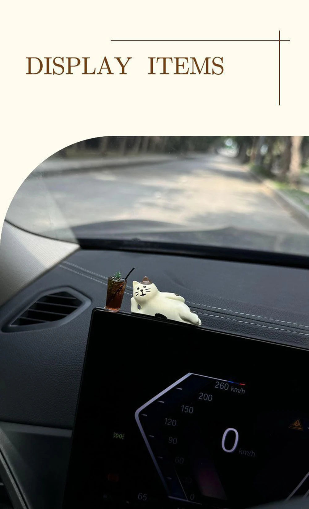 Cute Healing Kitten Dashboard Ornaments – Resin Cat Figures for Car Interior Decor & Accessories