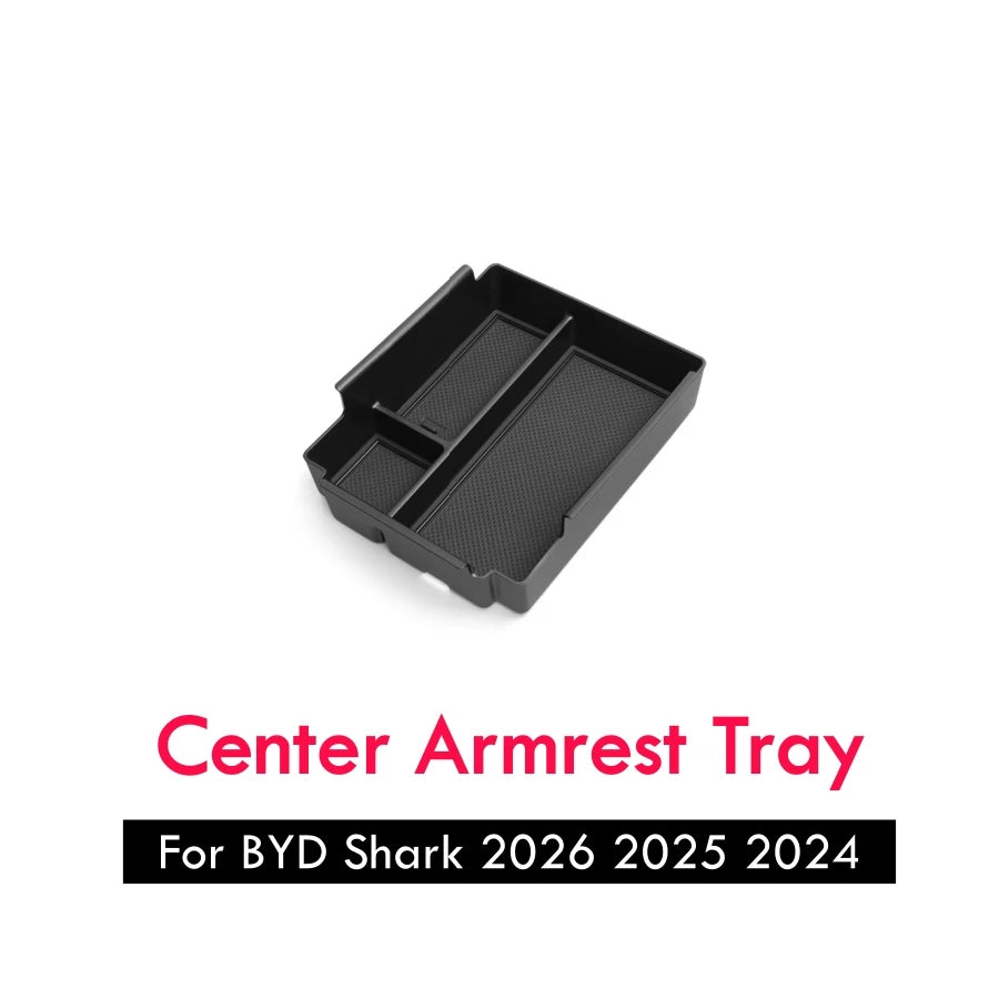 Center Console Storage Tray Armrest Organizer Box For BYD Shark 6 TPE Cup Holder