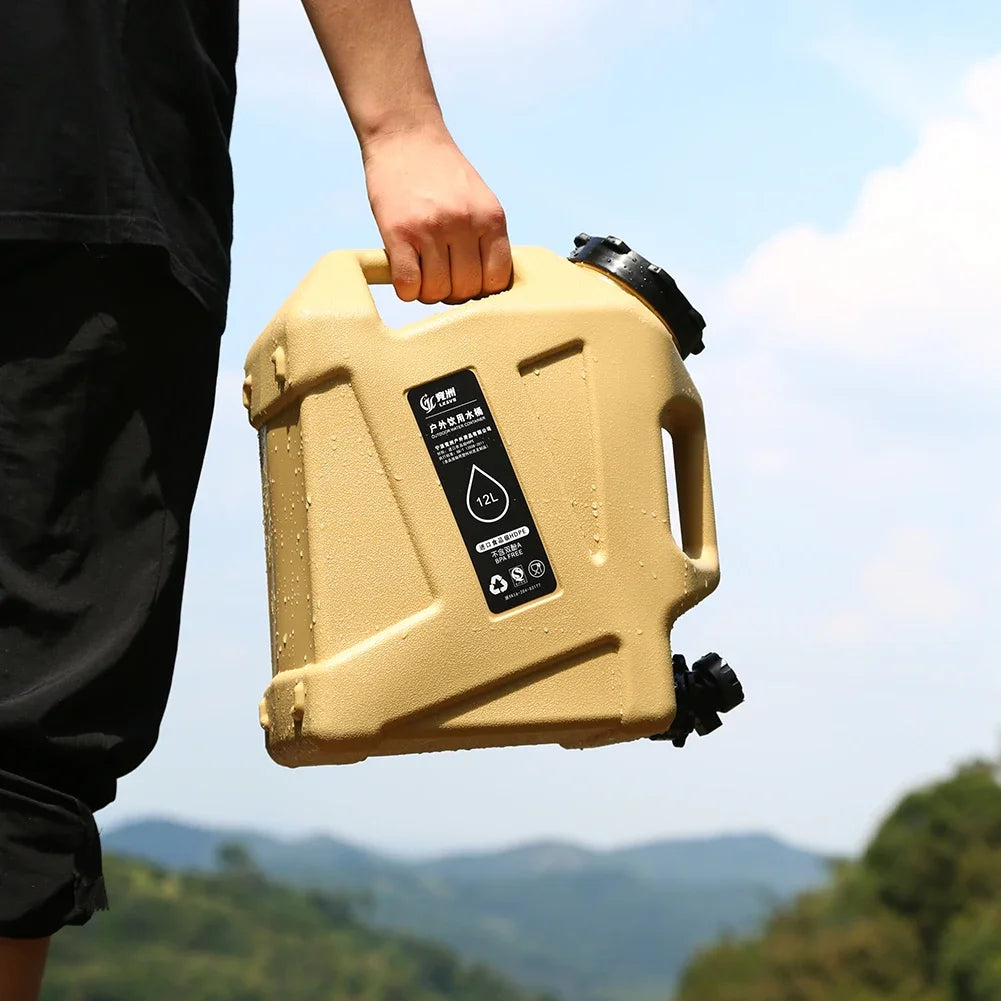 12L Portable Camping Water Container with Detachable Faucet – Large Capacity Outdoor Water Bag for Picnic & Drive